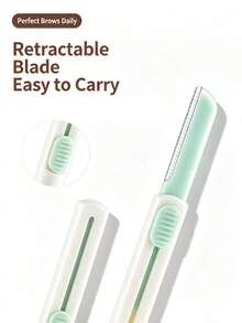 1pc Cylindrical Retractable Eyebrow Trimming Set, Micro-Precision , Makeup Tool, Retractable Eyebrow Trimmer, Cylindrical Design, Easy To Operate, Unisex, Can Precisely Trim And Shape Eyebrows. Professional Facial Micro-Crystal Exfoliating For Women, Sharp And Gentle Facial Trimmer; Multi-Functional Facial Exfoliating Razor, Can Remove Facial Fuzz, Fine Eyebrows, Lip Hair And Excess Body Hair; Suitable For All Skin Types; - Multicolor - View 4