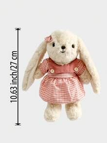 1pc 25cm/9.84in Cute Floppy Ear Rabbit Plush Doll, Soft Drooping Ear Stuffed Animal Doll, Adorable Plushie Gift For Boys Girls, Perfect For New Year Holiday Birthday, Suitable For All Ages Children Adults Everyday Companion - Khaki - View 12