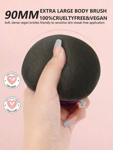 docolor Adorable Body Brush / Powder Brush / Tanning Brush, Creates A Flawless Finish For Effortless Application, Professional Body Tanning Tool That Ensures Even Application, Suitable For Liquid, Cream, And Powder Cosmetics. Seamless Blending Brush - Purple - View 3