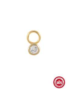 1pc 925 Sterling Silver Star & Moon Earring Pendant Series, 18K Gold Plated DIY Jewelry Pendant, Hoop Pendant, Earring Making Accessories - Gold - View 17