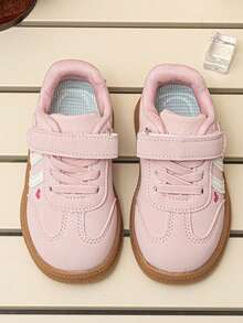 Back To School Heart Design Student Sneakers, Comfortable Fashionable Breathable Lightweight Sports Shoes - Pink - View 2
