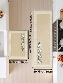 DAJIANG 1pc Humorous 4 Cats Rug, Kitchen Rug, Hallway Rug, Area Rug, Suitable For Bathroom, Kitchen, Outdoor, Indoor, Hallway, Bedroom, Living Room, Bedside, Machine Washable Rug, Easy To Clean Entryway Mat, Non-Slip Backing Rug, Bedroom Decor - Cat's Daily Life - View 17
