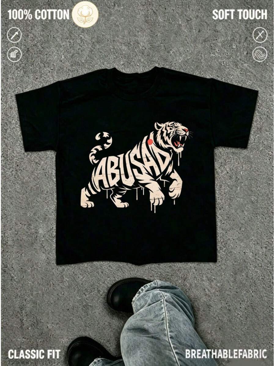 Men T-Shirts - 黑 - 查看 1
