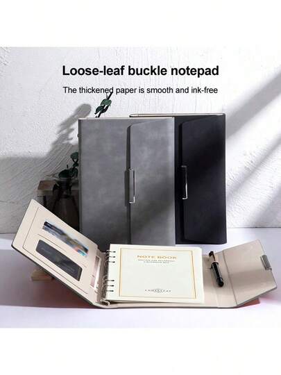 Elegant Tri-Fold PU Leather Notebook - Spiral, Detachable Pages, Perfect For Business Meetings & Personal Diary, Stylish