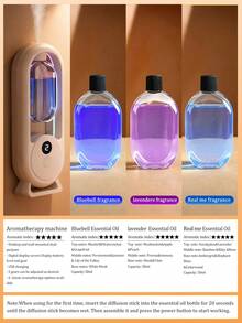 1pc White Aromatherapy Diffuser, USB Home Automatic Aromatherapy Diffuser, Rechargeable, With 7-Color LED Night Light, Blue Bell Series Essential Oil, 8 Fragrances To Choose From, Suitable For Large Spaces At Home, Bedroom, Living Room, Office, Bathroom, Pet Room, Hotel, Car. - Mist - View 24
