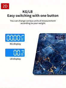Báscula Inteligente de Peso Corporal, Báscula Digital de Alta Precisión para el Baño del Hogar, Capacidad Máxima 400 Lbs (Batería No Incluida) - A - Ver 6