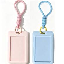 Bus Card Campus Card ID Badge Access Card Meal Card ID Card Lanyard Wrist Strap Anti-Loss Macaron INS Card Holder Keychain Document Protector Lanyard Dopamine Transparent Fashion Card Holder Back To School Essential - Rectangle - View 12