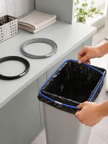 3pcs Random Color Trash Can Elastic Bands, Fits 13-30 Gallon Trash Cans, Elastic Rubber Bands For Trash Bag Fixing, Durable High Elasticity Trash Can Bag Fixing Rings - Multicolor - View 6