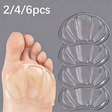 2/4/6pcs Silicone Forefoot & Heel Pads - Comfortable Transparent Insoles, Soft & Non-Slip, Suitable For Standing, Outdoor Activities, Hiking - View 1