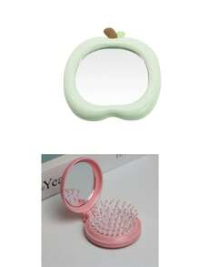 Two-Tone Apple 3D Desktop Makeup Mirror, Stylish With A Round And Cute Design, Excellent Attention To Detail. The High-Definition Mirror Surface Is Distortion-Free. It Makes A Great Holiday Gift For Family And Friends - Multicolor - View 11