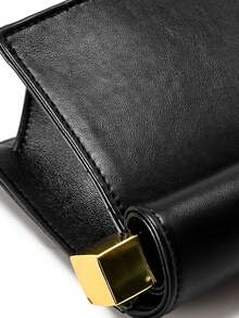 Women's Envelope Clutch Bag, Solid Color PU Leather, Metal Ball Decoration, Compact Storage, Minimalist Style, Evening Party, Spring/Autumn (Gift Bag Included) - Black - View 10