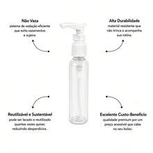 Kit 10 Frascos Borrifador Pump 110ml Transparente Reutilizável Dispenser Portátil Cosméticos Sabonete Álcool Gel Viagem - Visão 6