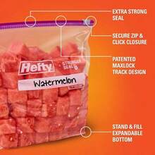 Gallon Food Storage Bags With Slider 30 Count Heavy Duty Leak Proof Resealable Freezer For Meat Vegetables Soups Meal Prep Bulk - 30-pack - View 6