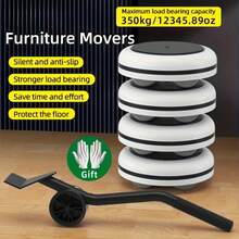 6pcs Home Moving Tool Set, Rubber Wheel Furniture Sliders, Easily Move Appliances And Furniture, Protect Floors And Save Effort Moving Tool - 6 Items - View 1
