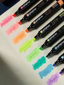 Pulpen Fluorescent 8 Warna "Kecerahan Tinggi" dengan Ujung Pahat Anti Luntur, Cocok untuk Siswa yang Menggarisbawahi Poin Penting dan Menggambar, Mencatat dan Membuat Sketsa, Alat Tulis Siswa, Perlengkapan Sekolah, Perlengkapan Scrapbook, Perlengkapan Jurnal, Hadiah Natal - stabilo 8 warna - View 2