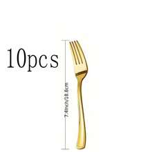 Internet Celebrity Luxury Gold Western Tableware Set, Mirror Polished Thickened Dinner Fork And Soup Spoon, Suitable For Steak, Pasta, Home, Picnic, Banquet, Plating, High-End Gift, Self-Use, Universal - Gold - View 12