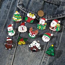 Christmas Series Brooch Bell Christmas Tree Socks Metal Badge - Multicolor - View 2