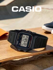 CASIO W-59-1V 復古方形數位運動手錶 50米防水 鬧鐘 計時器 中性款腕錶 - 黑色 - 查看 7