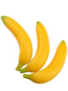 6.5 Inch Artificial Banana Plastic Fruit Decor | Realistic Food Shape; Lightweight Structure; Suitable For Fruit Bowl, Photography, Kitchen Scene Arrangement And Teaching Props - Multicolor - View 2