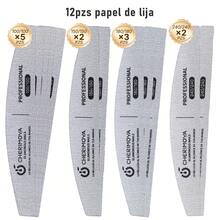 CHERIMOYA Professional Interchangeable Nail File Set For Beauty Salons, Stainless Steel Tool With 12 Disposable Self-Adhesive Refills For Continuous Use - Multicolor - View 2
