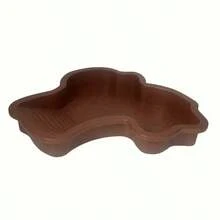 Sloped Large Reptile Bathtub- Geckos, Snakes, And Bearded Durable Plastic Aquarium Accessory, Brown Leaf Design, Reptile Accessory, Bathing Tub, Suitable Reptiles And Amphibians - Extra-large Reptile Bathtub + 1pc - View 4