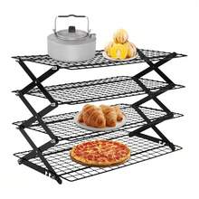 Luminpool 4 Tier Collapsible Cooling Rack, Outdoor Camping Picnic Shelf, Wire Cooling Rack For Baking, Cookies, Cake, Roasting, Grilling - View 2
