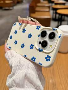 1 buah Casing Ponsel Motif Bunga Biru Layar Penuh Kreatif dan Modis, Anti Jatuh, Anti Gores, Anti Sidik Jari, Tekstur Kulit TPU Lembut, Pelindung Kompatibel dengan Apple 11/12/13/14/14plus/15/15plus/16/16plus/7/8plus/17/17pro dan Model Lainnya - MultiWarna - View 3