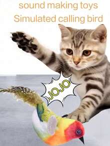 Cat Toys, Realistic Bird Sound Simulation, Adjustable, Indoor Cat Play And Chase Interactive Toy, Up And Down Shaking Sound, Birthday Gift, Holiday Gift - View 5