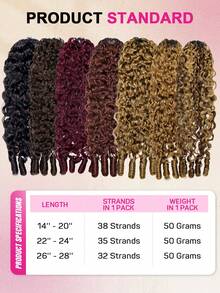 ISEE Chocolate Brown Burmese Curly Crochet Human Hair Extensions 16-24 Inches Bohemian Braided Hair Soft Defined Curls Seamless Natural Blend Pre-Looped Crochet Hair Natural Style For Women's Daily Looks - S4 - View 6