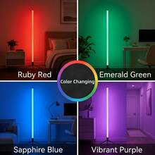 1pc Scandinavian Style RGB IC Corner Floor Lamp With Color-Changing LED, Smart App Control Music Sync, Timer, Infrared Remote, DIY Color And Dimmable Function, USB Powered, Suitable For Living Room, Bedroom, Game Room, Party - Multicolor - View 9