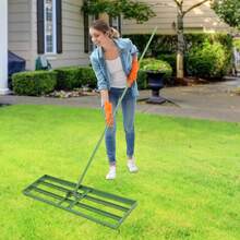 HYYKJ-US Lawn Leveling Rake 180 Degrees Rotation Black Lawn Leveler Tool Lawn Leveling Rake Handle Lawn Leveler For Yard Garden Golf Course, Ease Level Soil Sand Dirt Surfaces - YLNXM7-000100=Green - View 1