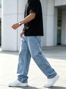 Celana Jeans Skinny Slim Fit Kasual Pria - Cocok untuk Semua Musim - Biru - View 5