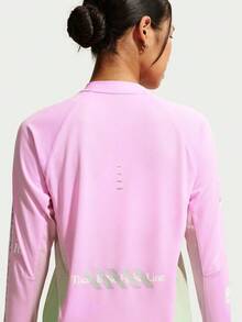 Nike Women's AS W NK SWIFT JERSEY TOP LS NV Long Sleeve Knit Collarless T-Shirt TIM7543-621 - Bubblegum Pink - View 5
