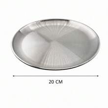 20cm Silver Iron Round Grill Pan, Single-Layer Barbecue Plate, Random Color - View 5