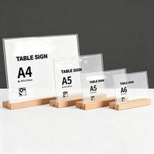 Adjustable L-Shaped A4/A5/A6 Standard Holder With Base, Poster Board, Suitable For Vertical Or Tilted Display, Ideal Choice For Wedding Venue, Combines Design Sense And Sturdy Structure, Restaurant Signage Use, Streamlined Design, Modern Style Holder, Acrylic Material - View 7