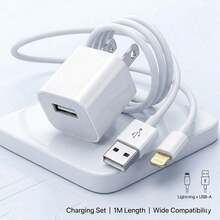 White US Type A/B Plug 110-127V Wall Charger 20W USB-C Fast Charging Adapter With 3.3Ft/100cm USB To Lightning Fast Charging & Data Transfer Cable Compatible With IPhone 14/13/12/11/Pro Max Plus Series Memorial Day Graduation - View 1