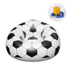 Inflatable Sofa | Football Pattern Lazy Lounge Single Chair Foldable Couch | For Living Room Balcony Camping Picnic Backyard Apartment Travel - Multicolor - View 14