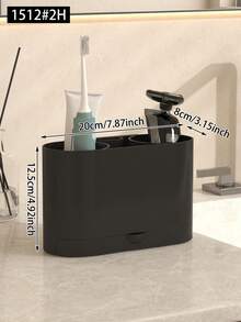 Toothbrush Holder, Suitable For Bathroom Vanity, Countertop Storage Rack, Wall-Mountable, Multi-Functional Storage, Can Hold Electric Toothbrush, Toothpaste And Razor, Bathroom Accessories - Multicolor - View 10