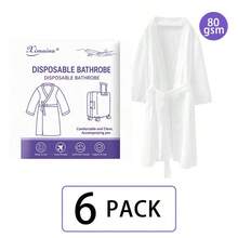 Disposable Bathrobe Unisex Long Portable Hotel Bathrobe Travel Towel Set Suitable For All Seasons Travel And Business Trips 1pc/2pcs/4pcs/6pcs Optional - White - View 11