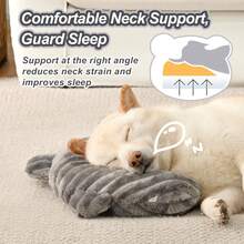 1pc Dog Calming Pillow,Soft And Neck-Friendly,Washable Pet Neck Pillows,14"X9" | Fluffy High Density Pet Bed Pillow For Small Medium Large Dogs And Cats,Calming Pillow For Senior Pup Puppy Kitten,Gray - Multicolor - View 4