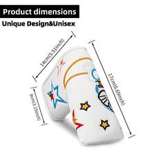 1PC Cartoon Embroidery Golf Blade Putter Cover, Star Pattern Golf Club Head Protector - Multicolor - View 5