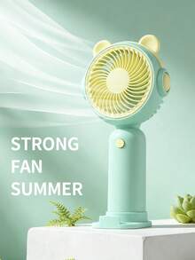 AOYI 1pc AA Battery Operated Portable Handheld Mini Fan With Base And 1 Speed Setting For Outdoor, Simple Style - Gradient - View 6