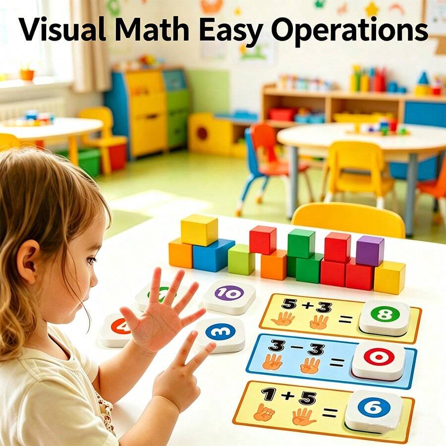 23pcs Addition And Subtraction Finger Counting, Children's Cognitive Puzzle Toys For Math Enlightenment, Helping Children Easily Learn Math, Excellent Gifts For Halloween, Christmas, And Thanksgiving - Multicolor - View 1