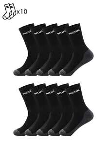 1/5/10/20 Pairs Men's Mid-Calf Socks, Grey Base Design, Work Letter Socks, Daily Casual Home Wear - Multicolor - View 23