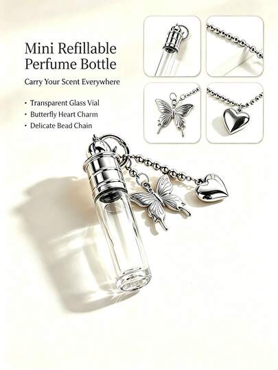 1 pieza Botella dispensadora de vidrio recargable, contenedores de cosméticos de viaje, adecuados para lociones, sueros, champús, etc., ideales para viajes de negocios y actividades al aire libre, así como para viajes de Halloween y Navidad., Juego de botellas de viaje