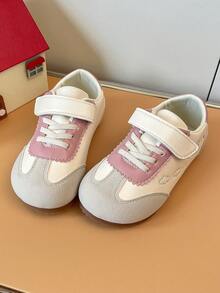 Toddler Vintage Embroidered Casual Shoes Hook-And-Loop Soft Sole Wear-Resistant Minimalist Outdoor Shoes - Pink - View 2