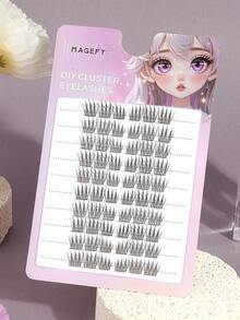 MAANGE 60 Clusters C-Curl Cat Eye Sexy Single-Stem Faux Eyelashes, Cat Eye Fox Style False Lashes, Glue-Free Easy Wear, Elongate Eye Tail And Enlarge Eyes, Loose Segmented Natural False Eyelashes, Beginner Friendly, Reusable, Single Lash Clusters, Lash Clusters, Single Stem Lashes, False Eyelashes, Eyelashes - C - View 10