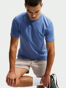 Nike Men's AS M NK DF PRIMARY STMT SS Short Sleeve T-Shirt Knit Collarless Short TDV9832-459 - Dusty Blue - View 3