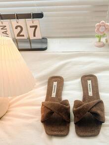 Women's Vintage Sandals Bowknot Slippers Weekend Evening Party Vacation Beach Summer Elegant Comfortable Sandals - Brown - View 3