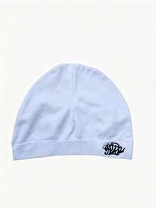 1pc Solid Color Letter Street Nylon Embroidered Skull Beanie, Knit Hat For All Seasons, Spring/Autumn, Soft High Elastic Outdoor Running Cold Weather Cap - S - View 11